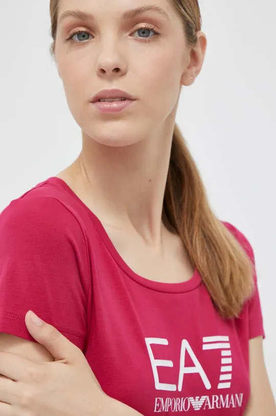 różowy EA7 Emporio Armani t-shirt