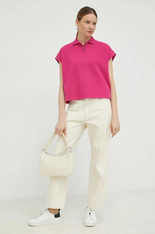 ροζ Βαμβακερό μπλουζάκι Marc O'Polo DENIM Γυναικεία