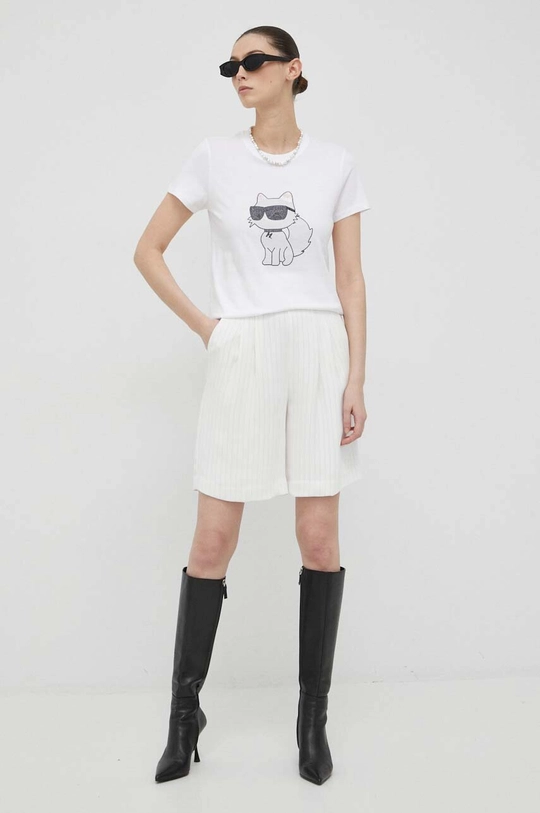 Karl Lagerfeld t-shirt bawełniany biały