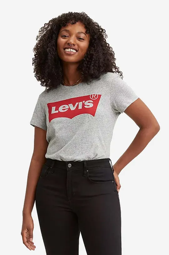 szary Levi's t-shirt bawełniany The Perfect Tee Damski