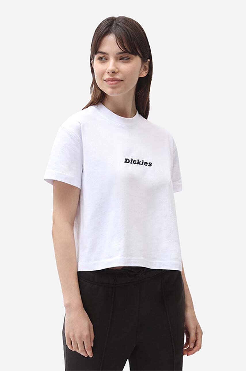 bílá Bavlněné tričko Dickies SS Loretto Tee W DK0A4XBAWHX Dámský