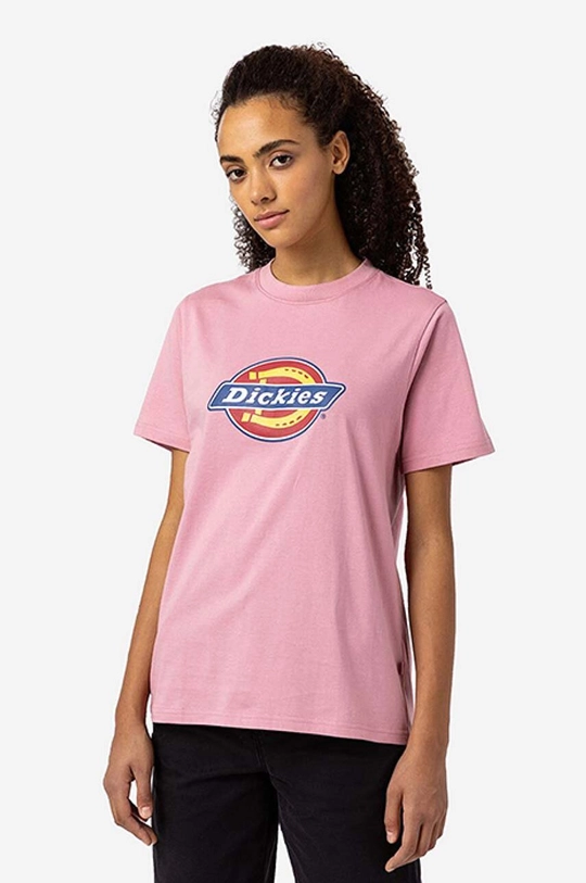 розов Памучна тениска Dickies Icon Logo Tee Жіночий