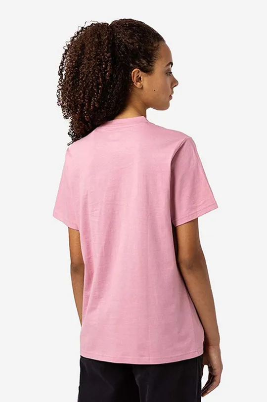 Βαμβακερό μπλουζάκι Dickies Icon Logo Tee ροζ
