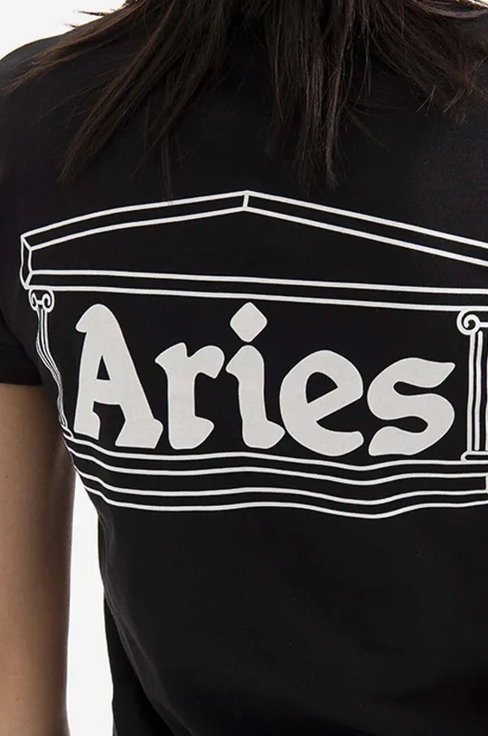 Хлопковая футболка Aries Shrunken Zip Tee