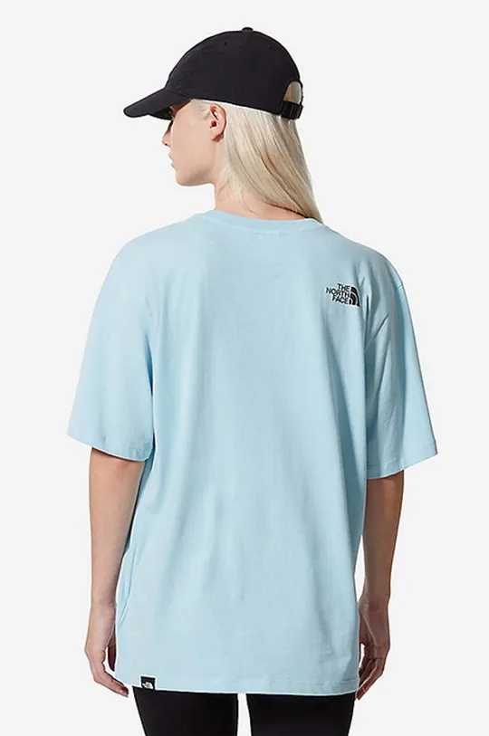 The North Face t-shirt bawełniany W Relaxed Fine Tee niebieski