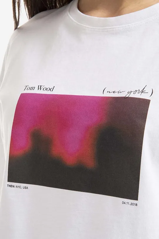 бял Памучна тениска Tom Wood Adria Tee