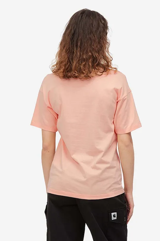 Carhartt WIP t-shirt bawełniany Script Embroidery pomarańczowy