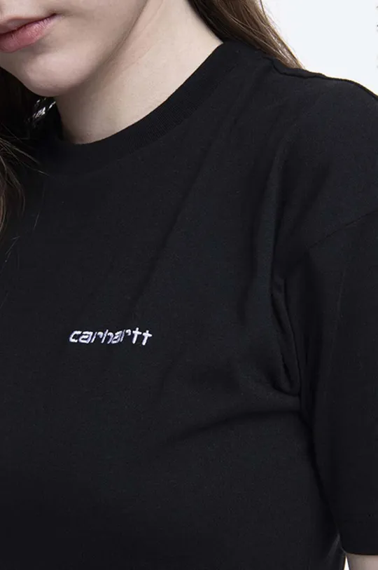 czarny Carhartt WIP t-shirt bawełniany Script Embroidery