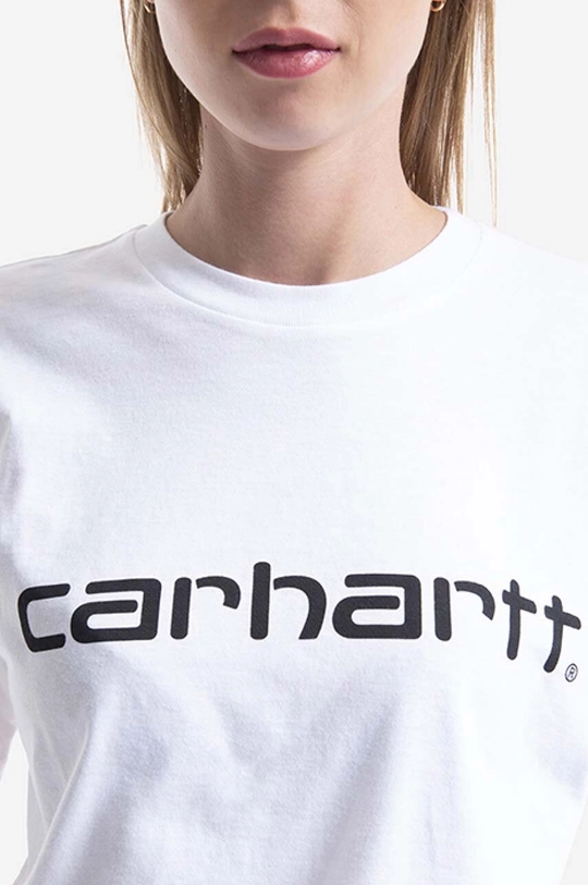 бял Памучна тениска Carhartt WIP Script