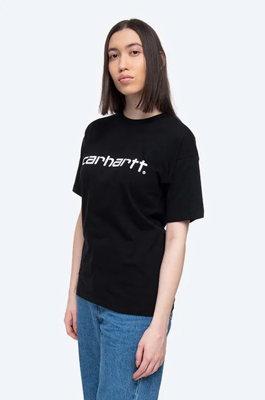 черен Памучна тениска Carhartt WIP Script Жіночий