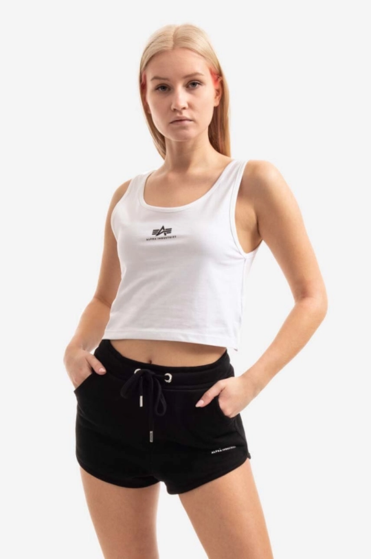 белый Топ Alpha Industries Basic Crop-Tank SL Женский