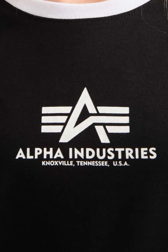 čierna Tričko Alpha Industries Basic T Contrast ML