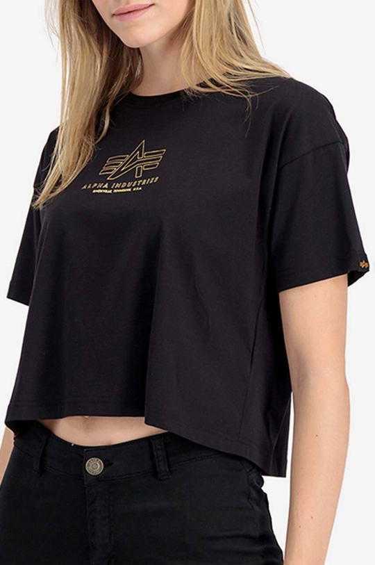 Βαμβακερό μπλουζάκι Alpha Industries Basic T COS ML Foil Print  100% Βαμβάκι