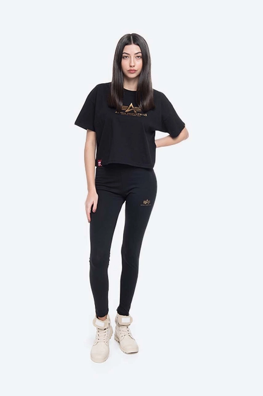 Alpha Industries cotton T-shirt Basic Tee COS Foil Print black