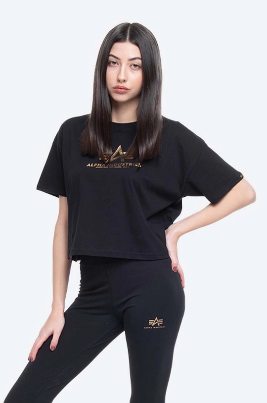 Бавовняна футболка Alpha Industries Basic Tee COS Foil Print Жіночий