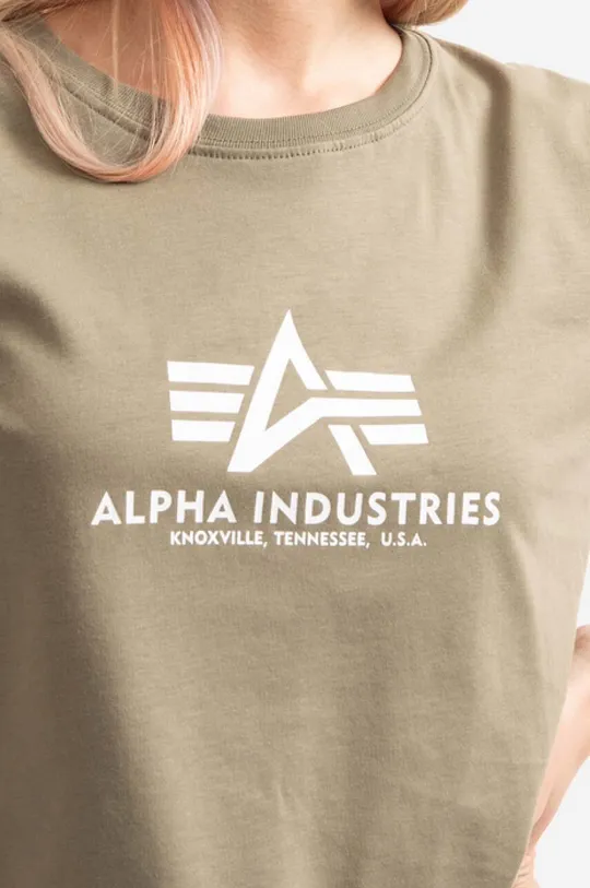 πράσινο Βαμβακερό μπλουζάκι Alpha Industries New Basic T