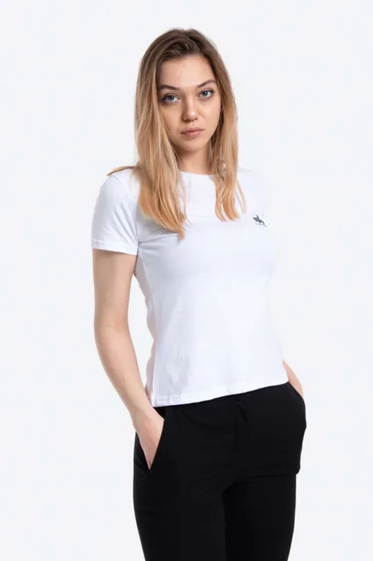 bianco Alpha Industries t-shirt in cotone Basic Donna
