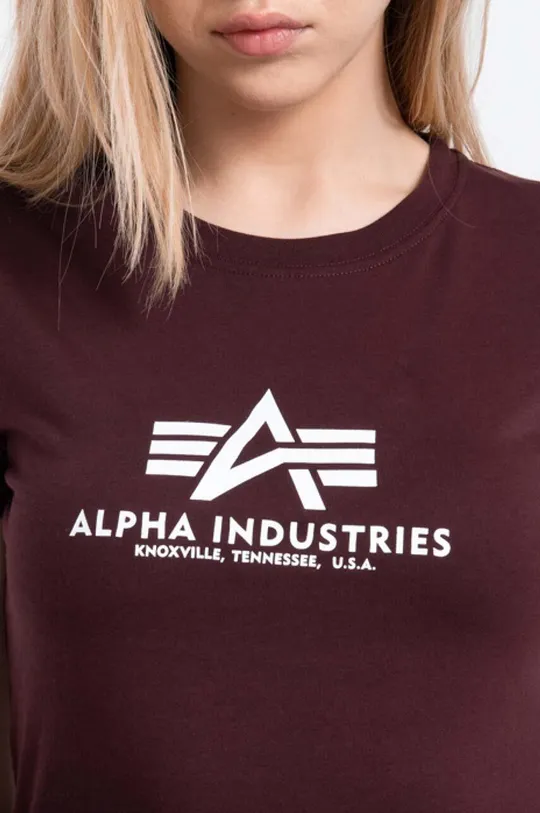 μπορντό Βαμβακερό μπλουζάκι Alpha Industries New Basic T