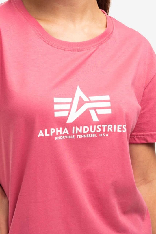 ροζ Βαμβακερό μπλουζάκι Alpha Industries New Basic Tee