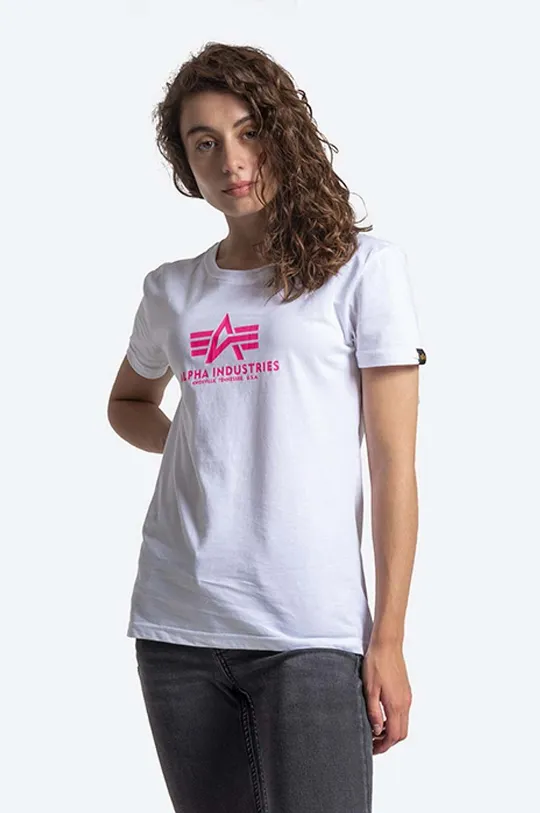 λευκό Βαμβακερό μπλουζάκι Alpha Industries New Basic T Γυναικεία