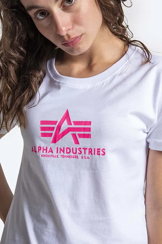 white Alpha Industries cotton T-shirt New Basic T