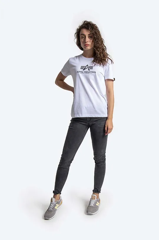 Alpha Industries t-shirt bawełniany New Basic T biały