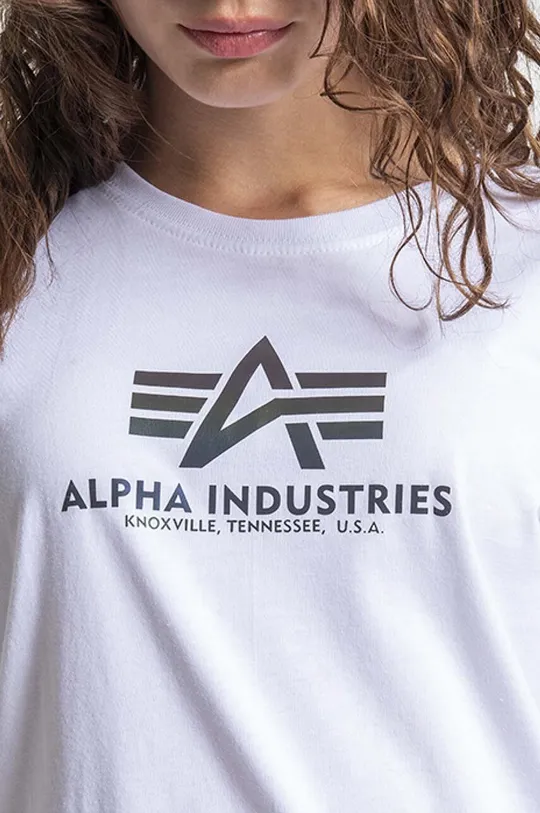 λευκό Βαμβακερό μπλουζάκι Alpha Industries New Basic T