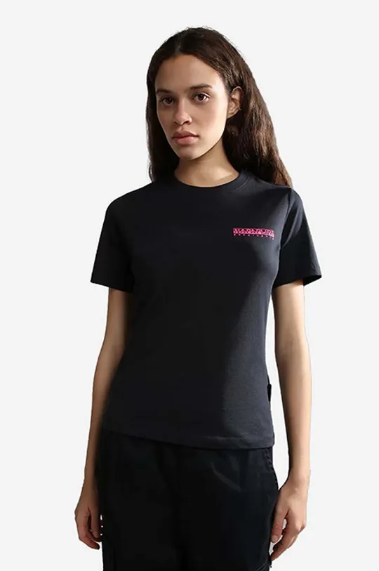czarny Napapijri t-shirt bawełniany Damski