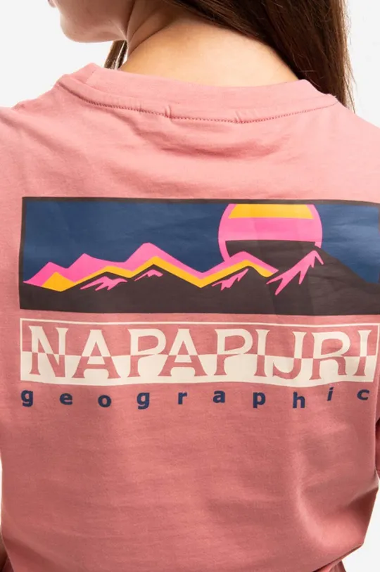 рожевий Бавовняна футболка Napapijri Koszulka Napapijri S-Chalk SS NA4GLA PB1