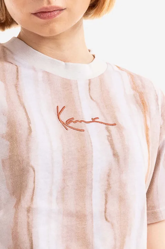 béžová Bavlnené tričko Karl Kani