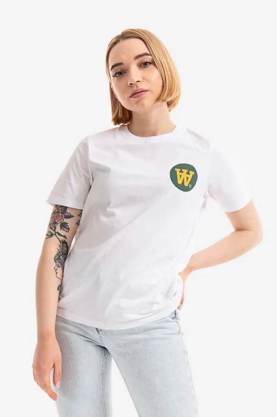 білий Бавовняна футболка Wood Wood Жіночий