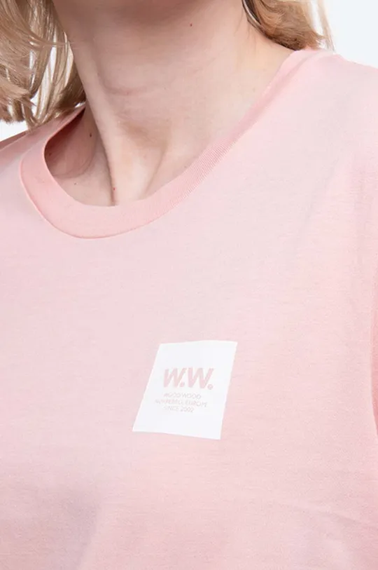 różowy Wood Wood t-shirt bawełniany Eden