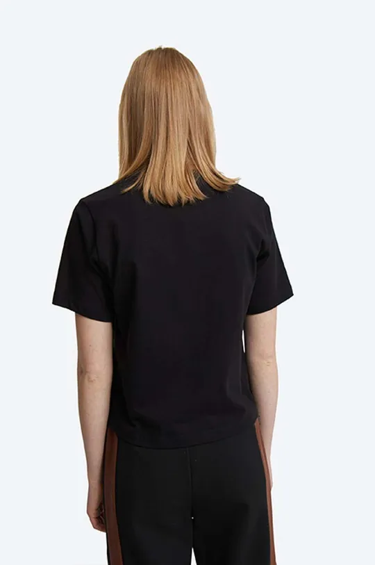 Памучна тениска Wood Wood Steffi T-Shirt x Fila черен