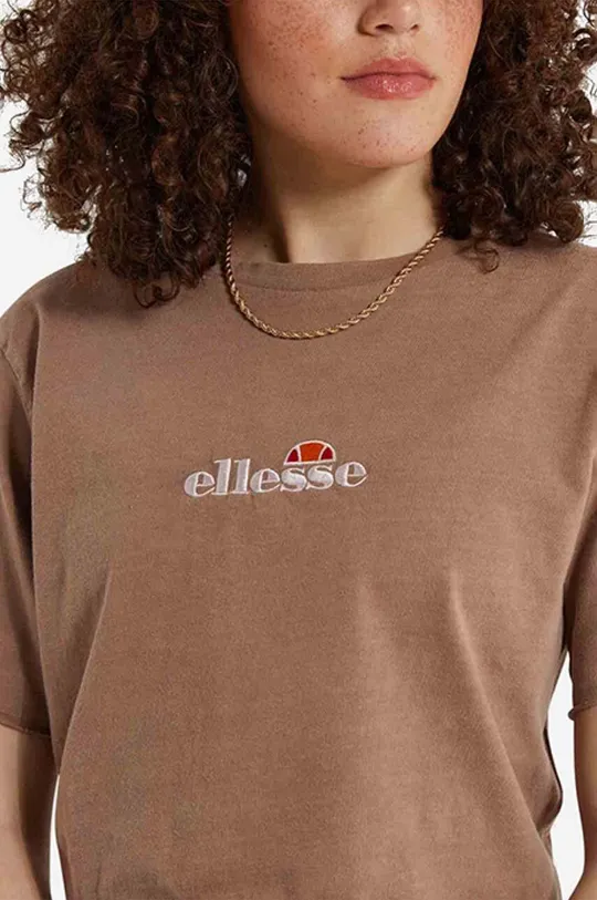 коричневый Хлопковая футболка Ellesse Женский