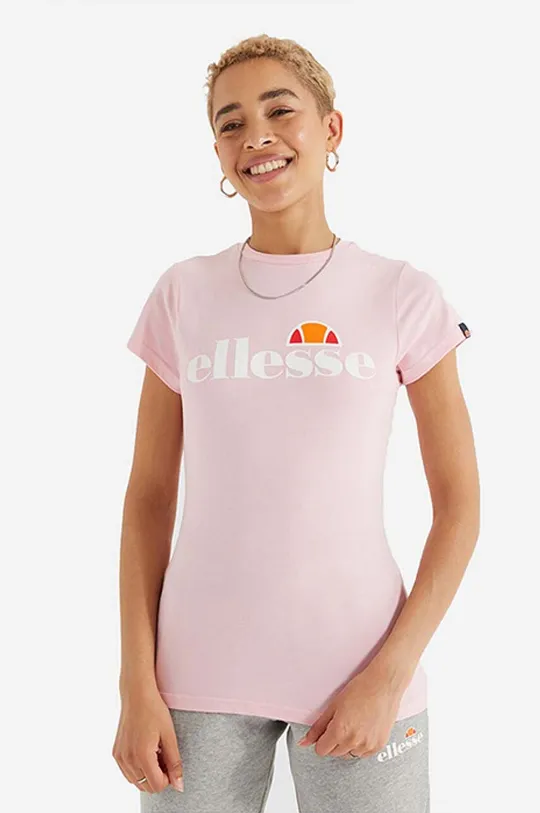 różowy Ellesse t-shirt Damski