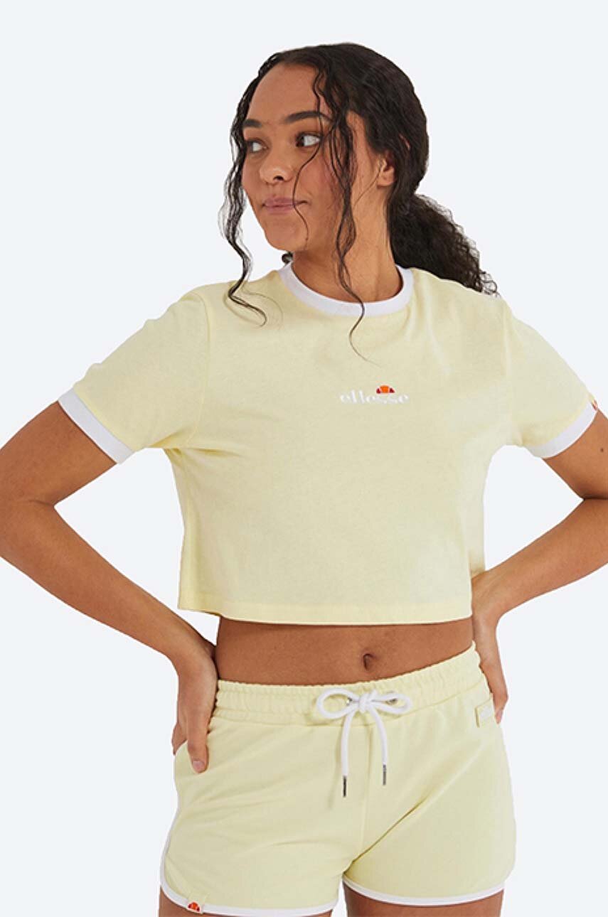 żółty Ellesse t-shirt bawełniany Damski