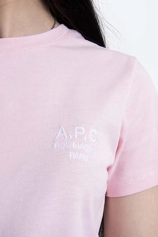 розов Памучна тениска A.P.C. Denise