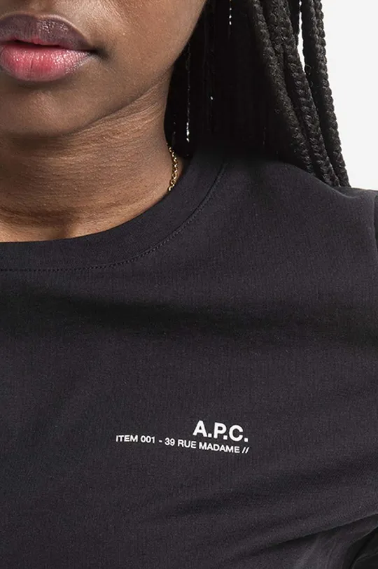 чорний Бавовняна футболка A.P.C. Item F