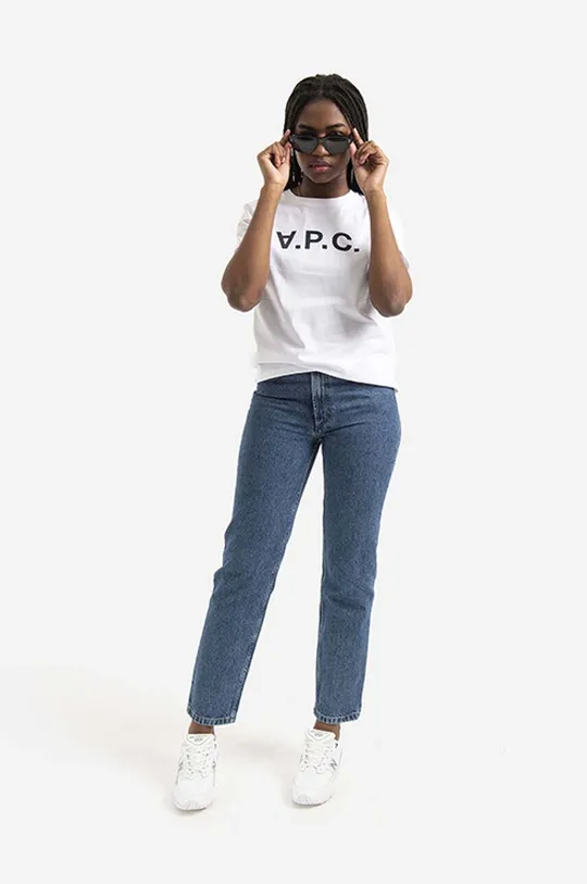 Βαμβακερό μπλουζάκι A.P.C. Vpc blanc λευκό