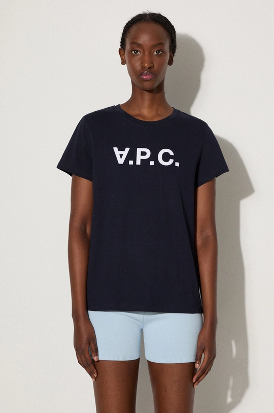 granatowy A.P.C. t-shirt bawełniany VPC Colour Damski