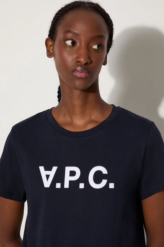 bleumarin A.P.C. tricou din bumbac VPC Colour