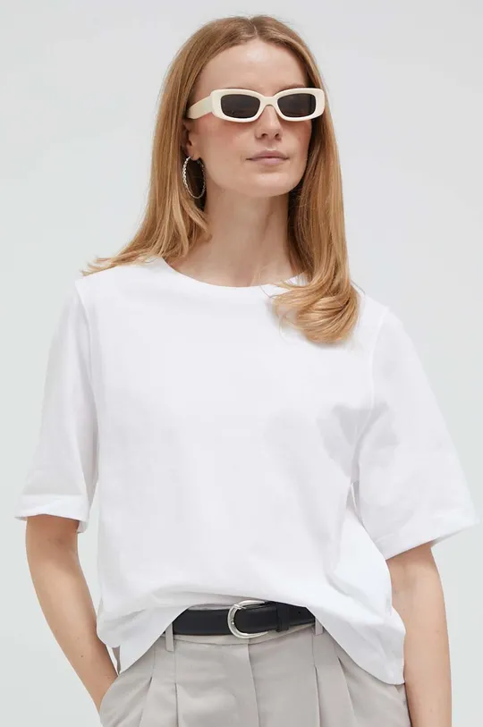 fehér United Colors of Benetton pamut póló Női