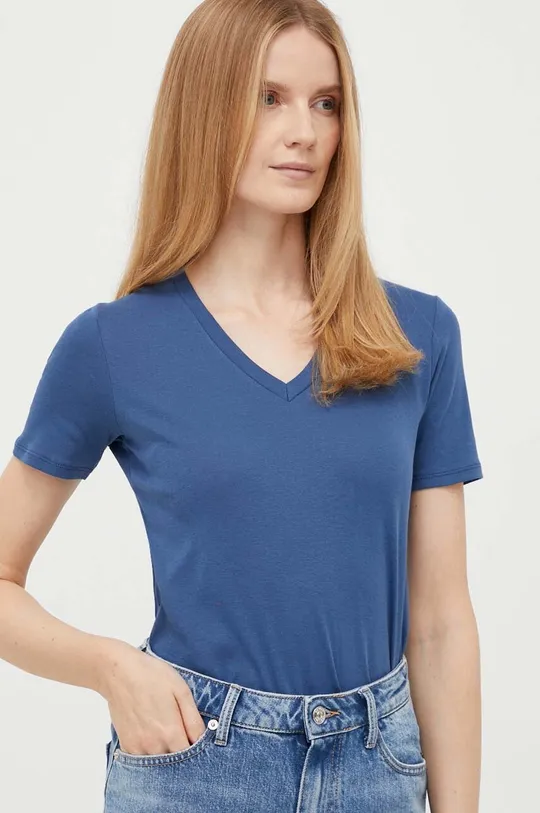 modra Bombažna kratka majica United Colors of Benetton Ženski
