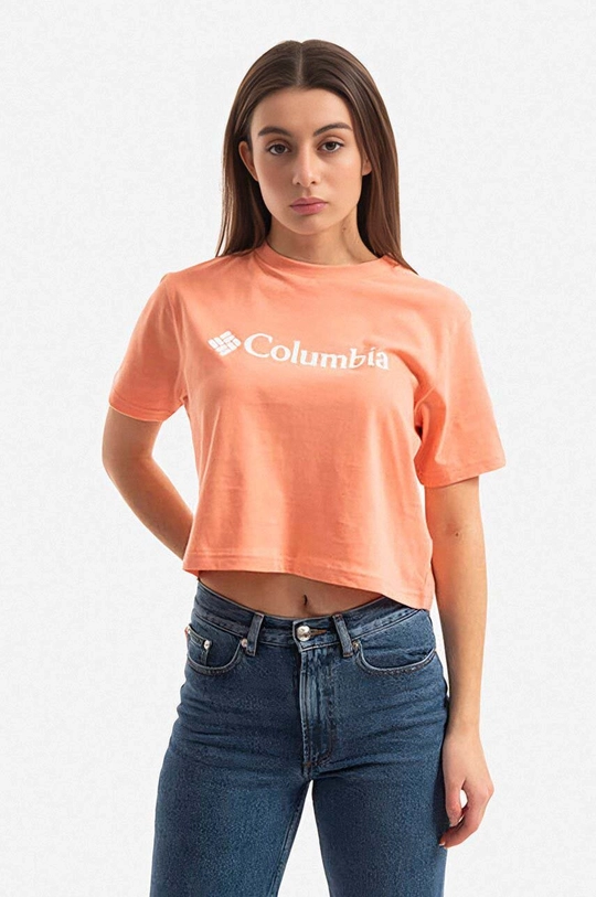 рожевий Бавовняна футболка Columbia North Cascades Cropped Tee Жіночий