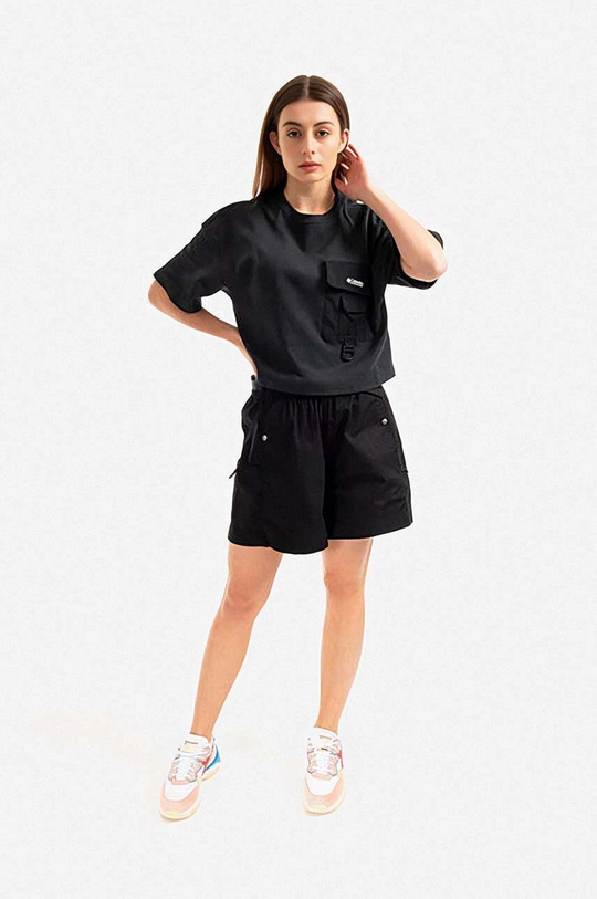 Columbia tricou W Field Creek Cropped SS Tee negru