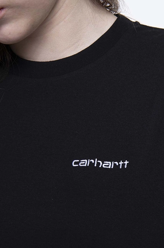 black Carhartt WIP cotton longsleeve top Script Embroidery