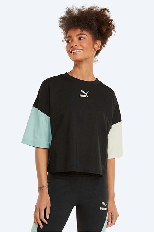 negru Puma tricou din bumbac CLSX Boyfriend Tee De femei