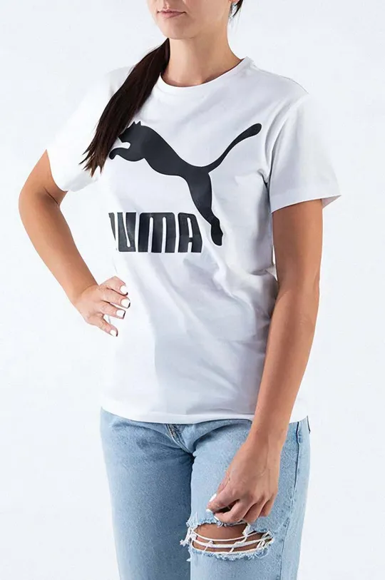 white Puma cotton t-shirt Classics Logo Tee Women’s