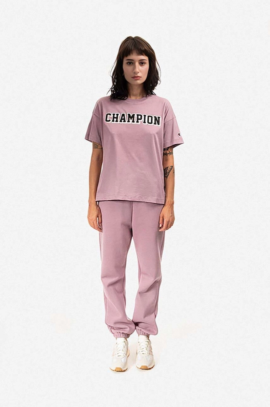 Champion tricou din bumbac violet