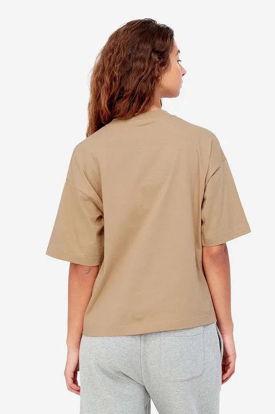 Carhartt WIP t-shirt bawełniany brązowy